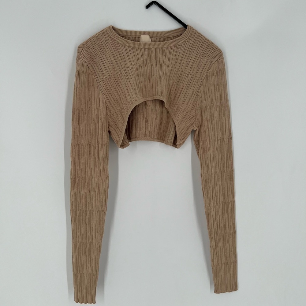 H&M Bolero Crinkle Textured Knit Top